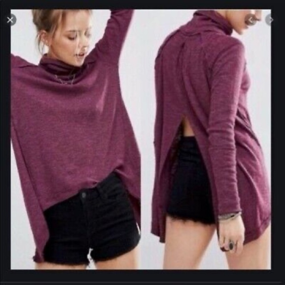 We The Free Cowl Neck Split Back Knit Sweater Size XS